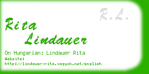 rita lindauer business card